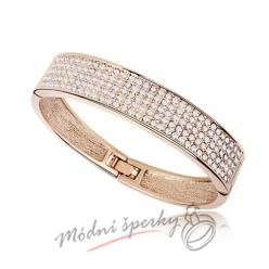 Náramek s krystaly Swarovski Elements gold strong -white