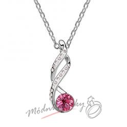 Ornament s růžovým krystalem swarovski elements