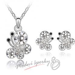 Motýlkový set v barvě čiré- s krystaly SWAROVSKI ELEMENTS