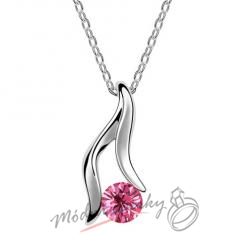 Lístky s růžovým krystalem Swarovski Elements