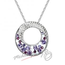 Zahadný kruh s fialovými kamínky - s krystaly SWAROVSKI ELEMENTS
