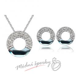Set třpytivý kruh šedý krystal swarovski elements