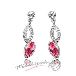 Náušnice diamond pink s krystaly SWAROVSKI ELEMENTS