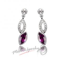 Náušnice diamond purple s krystaly SWAROVSKI ELEMENTS