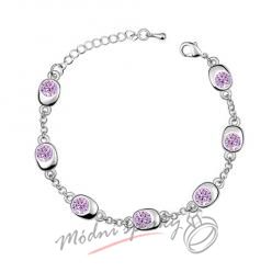 Náramek s krystaly Swarovski Elements Dots fialové