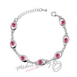 Náramek s krystaly Swarovski Elements Dots růžové