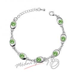 Náramek s krystaly Swarovski Elements Dots zelené