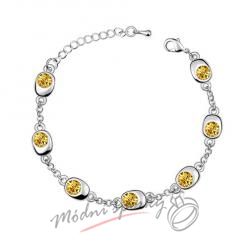 Náramek s krystaly Swarovski Elements Dots žluté