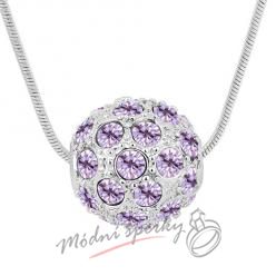 Korálek s fialovými krystalky swarovski elements