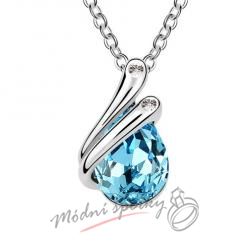 Aquamarinová slza swarovski elements
