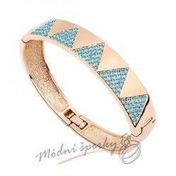 Náramek s krystaly Swarovski Elements Triangle -blue - gold
