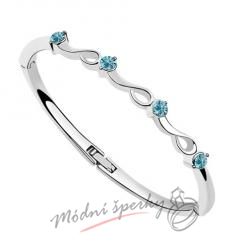 Náramek four crystals aquamarine - s krystaly Swarovski elements