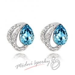 Sparkling aquamarine náušnice s krystaly swarovski elements