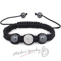 Shamballa náramek čirá třpytivá kulička