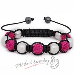 Shamballa náramek pearl pink
