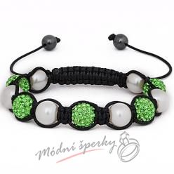 Shamballa náramek pearl green