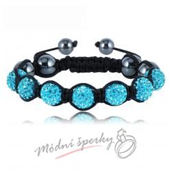 Shamballa náramek azurový