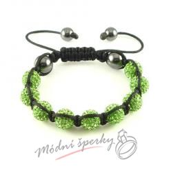 Shamballa náramek sv. zelené krystaly