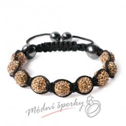 Shamballa náramek zlaté krystaly